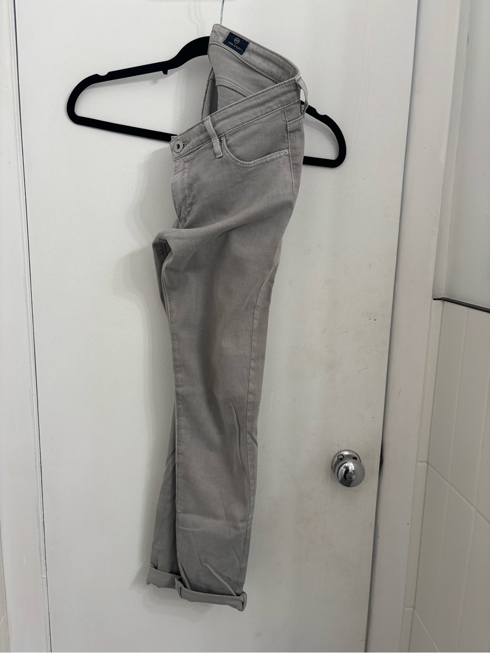AG Adriano Goldschmied Straight Leg Jeans in Light Gray
